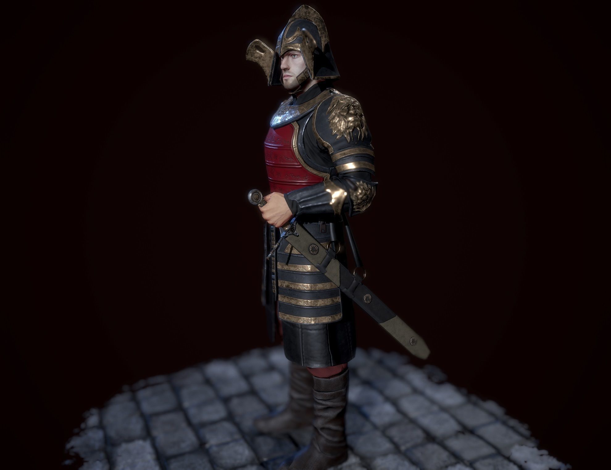 lannister officer Low-poly 3D model_7