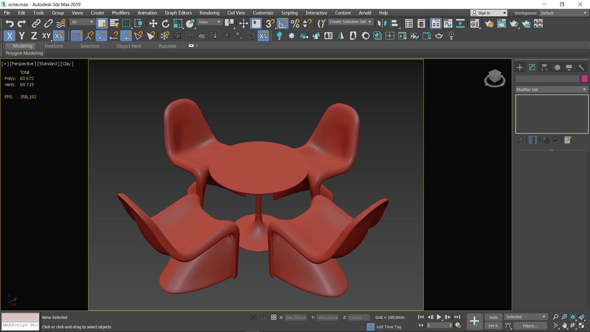 Glass Dining set Low-poly 3D model_9