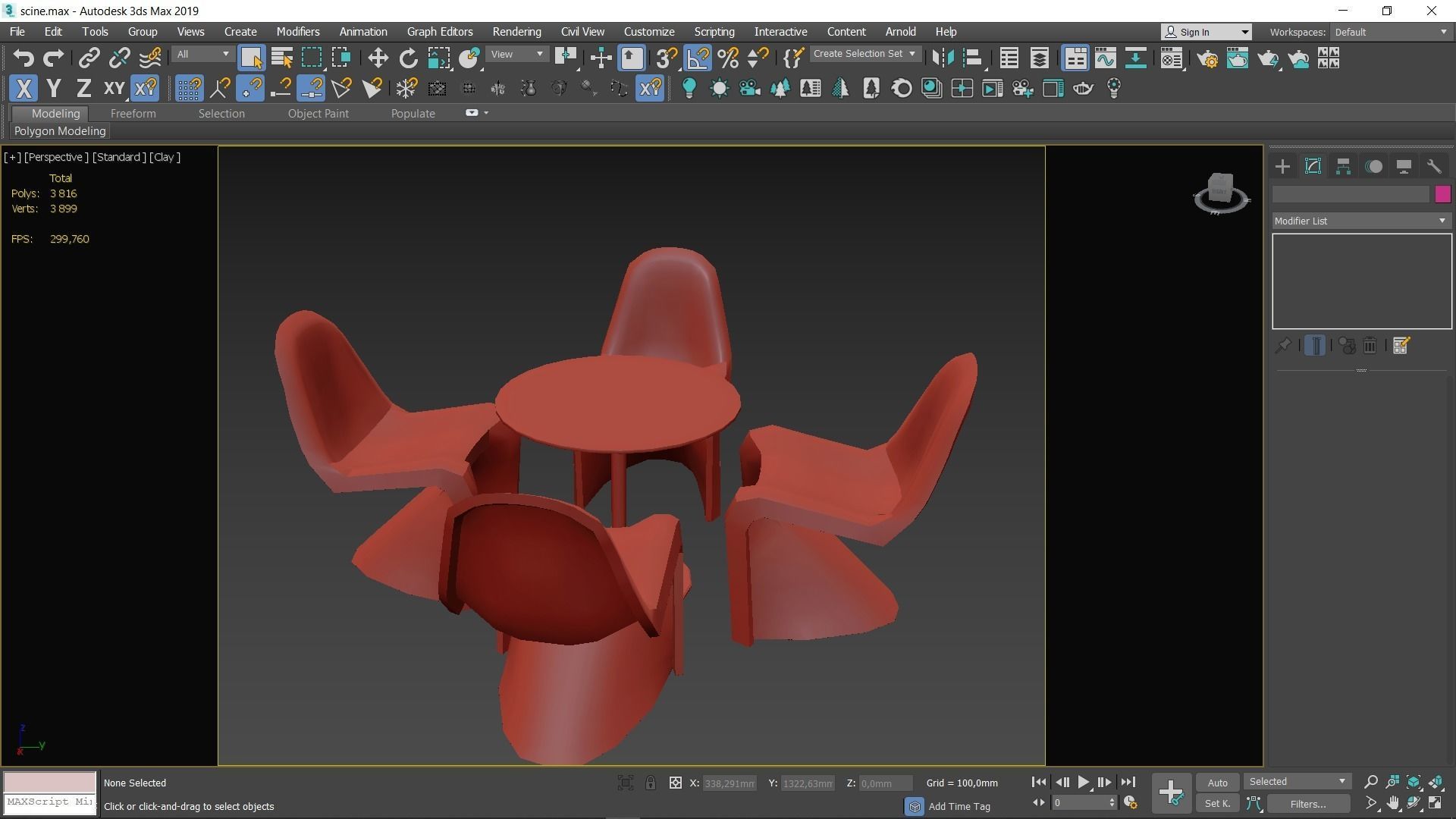 Glass Dining set Low-poly 3D model_12