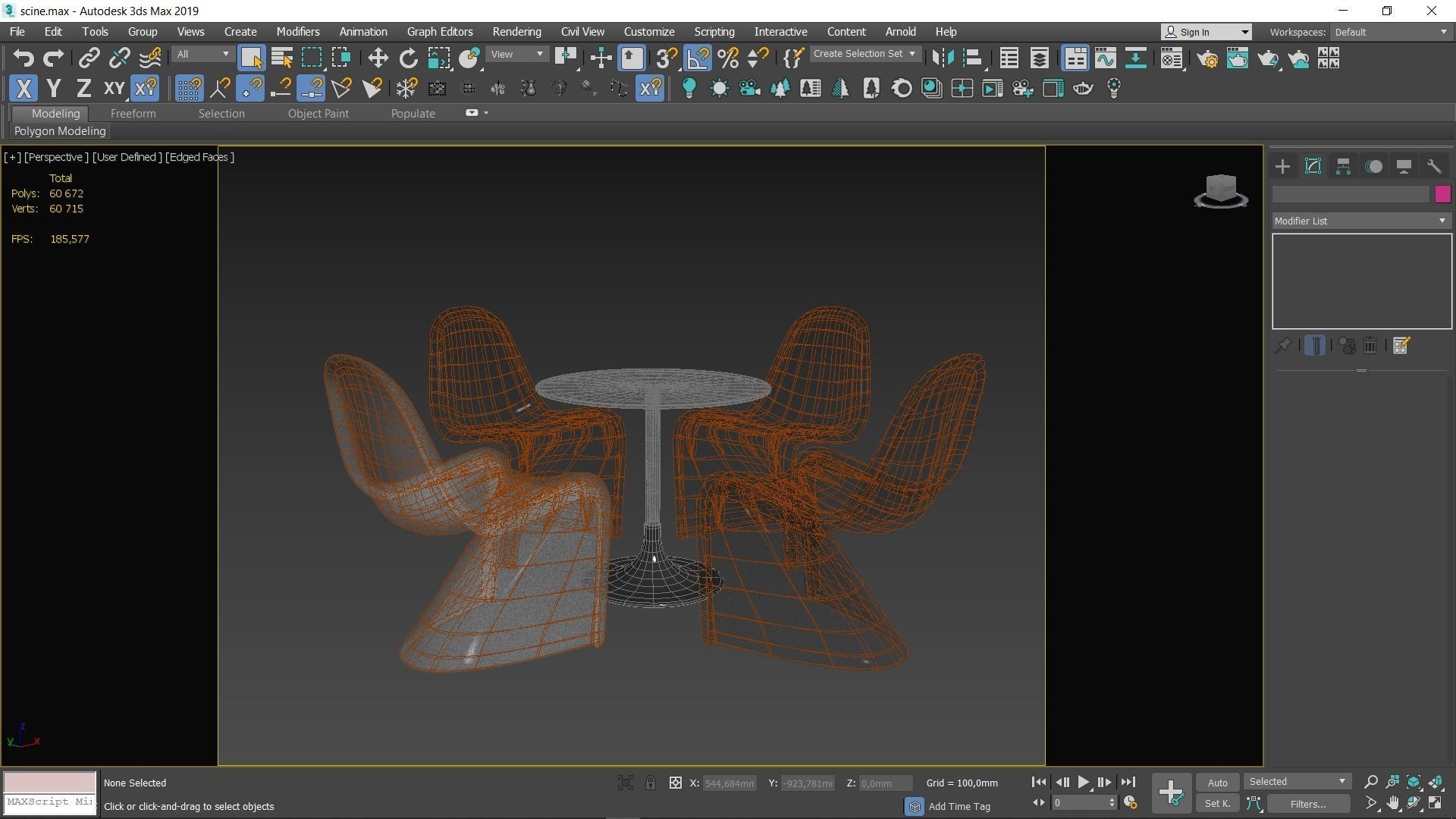 Glass Dining set Low-poly 3D model_4