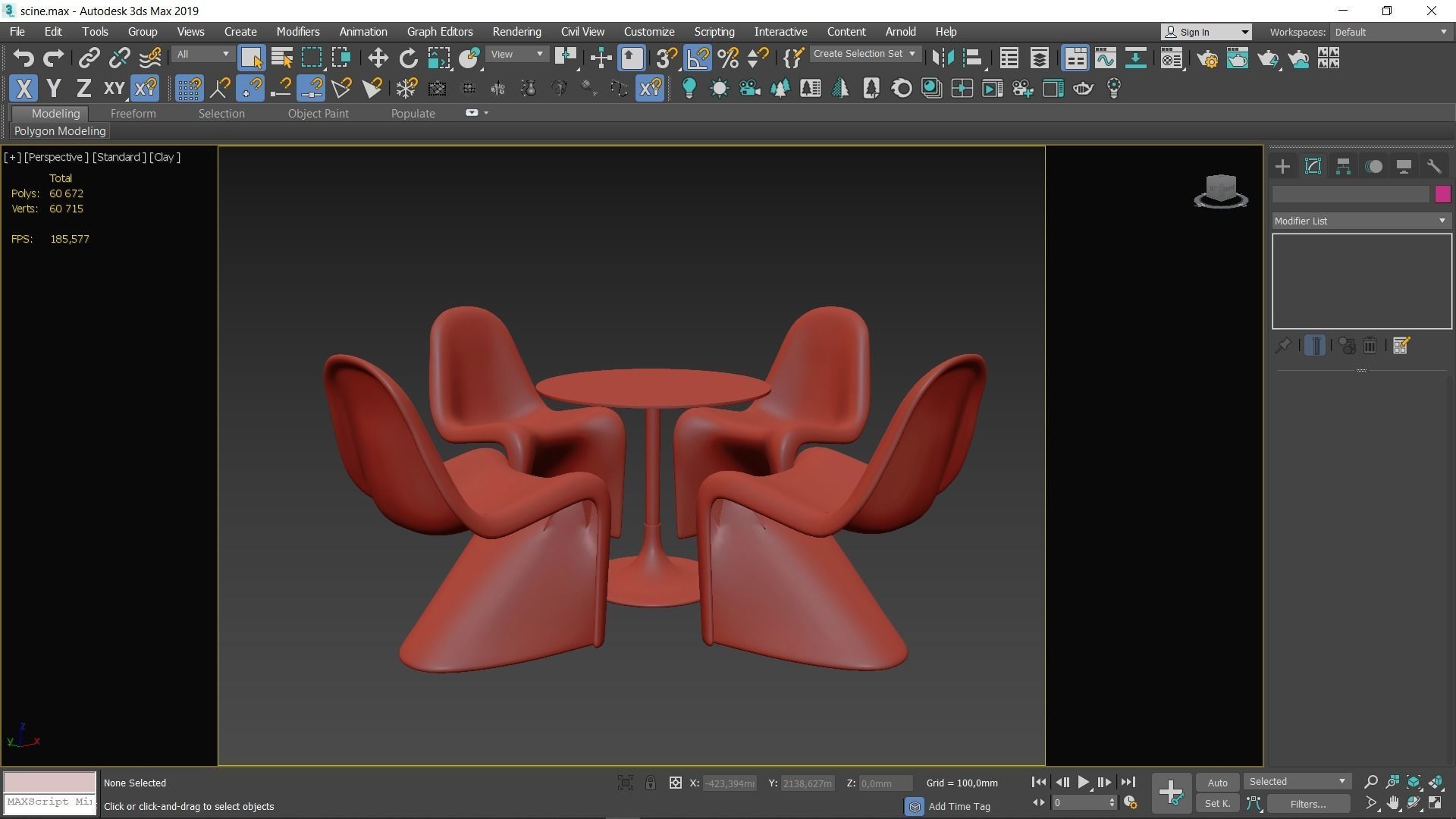 Glass Dining set Low-poly 3D model_6