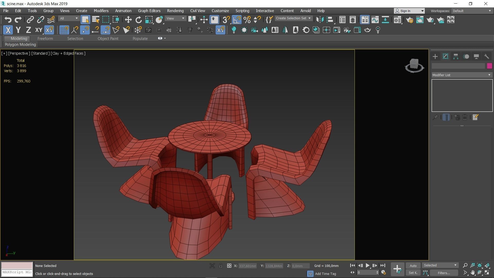 Glass Dining set Low-poly 3D model_11