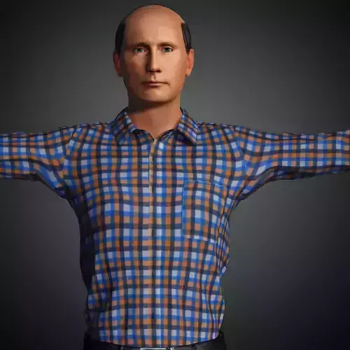Vladimir Poutine Russian President Character Blender Iclone Low-poly 3D model