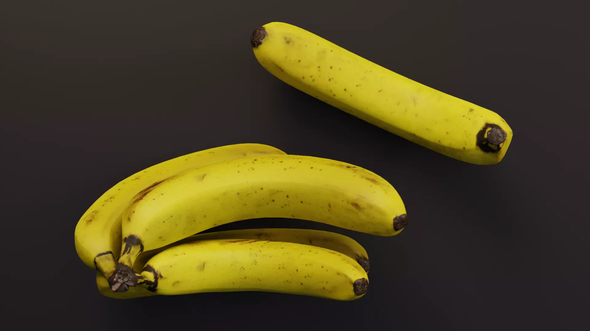 Banana bunch Low-poly 3D model