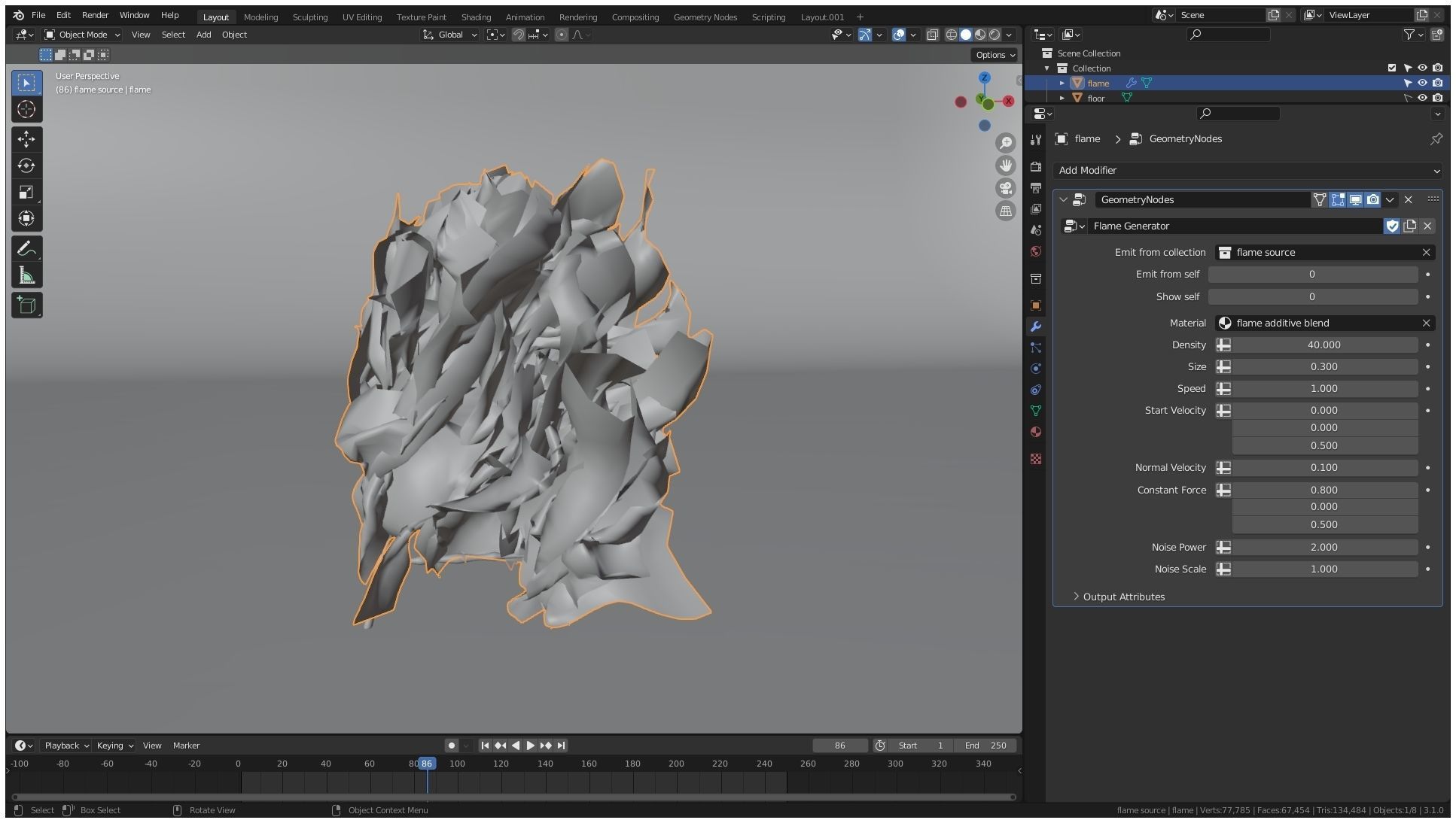 Realtime flame generator in Blender 3D model_6