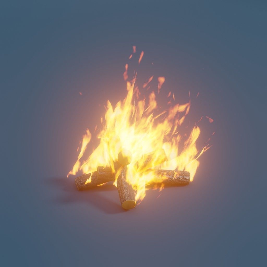 Realtime flame generator in Blender 3D model_3