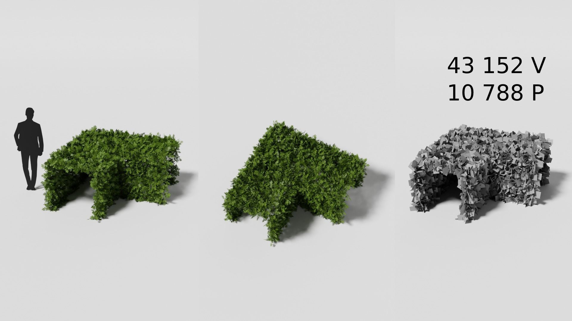 Garden boxwood cubic set v2 Low-poly 3D model_5