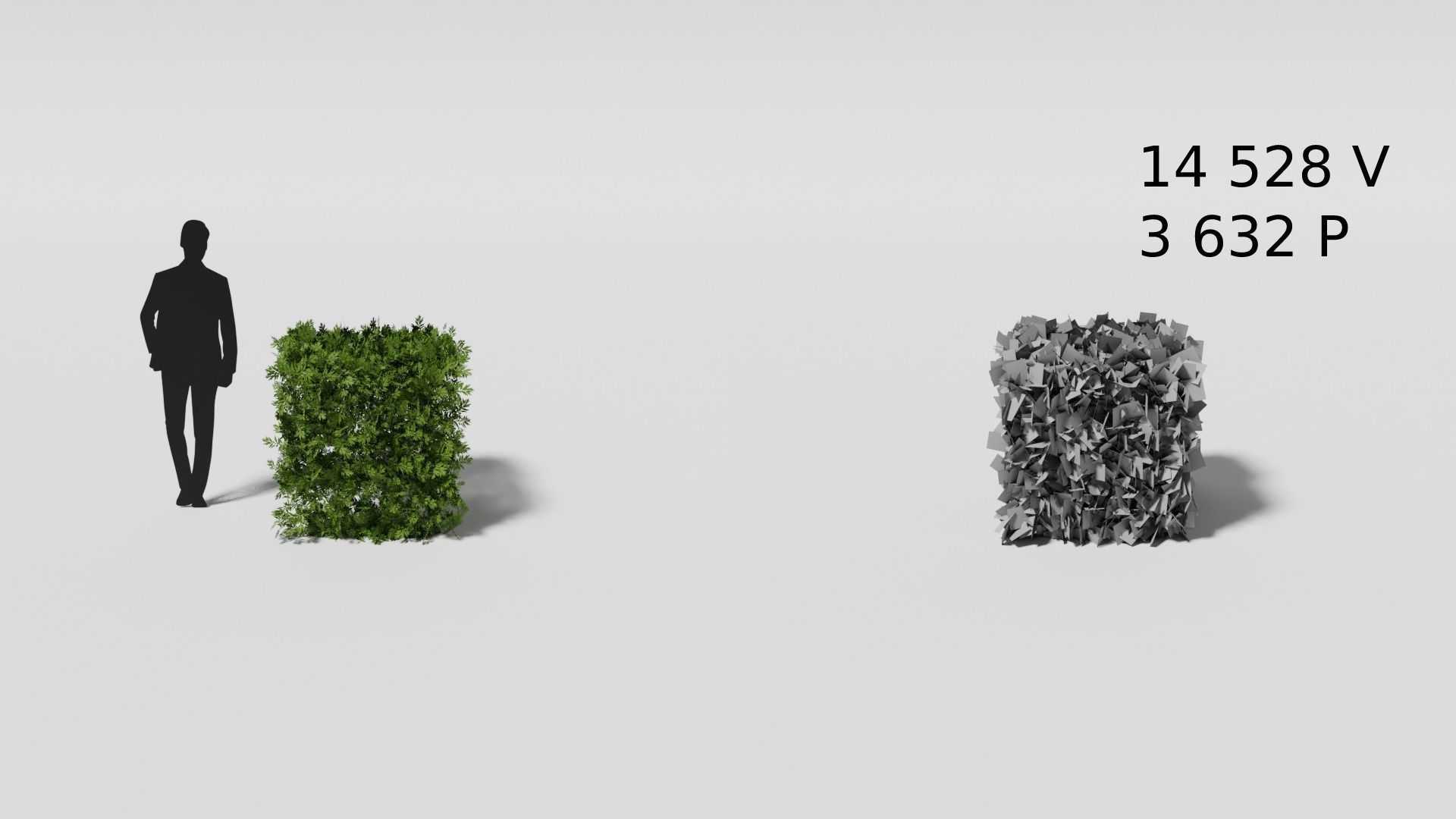 Garden boxwood cubic set v2 Low-poly 3D model_4