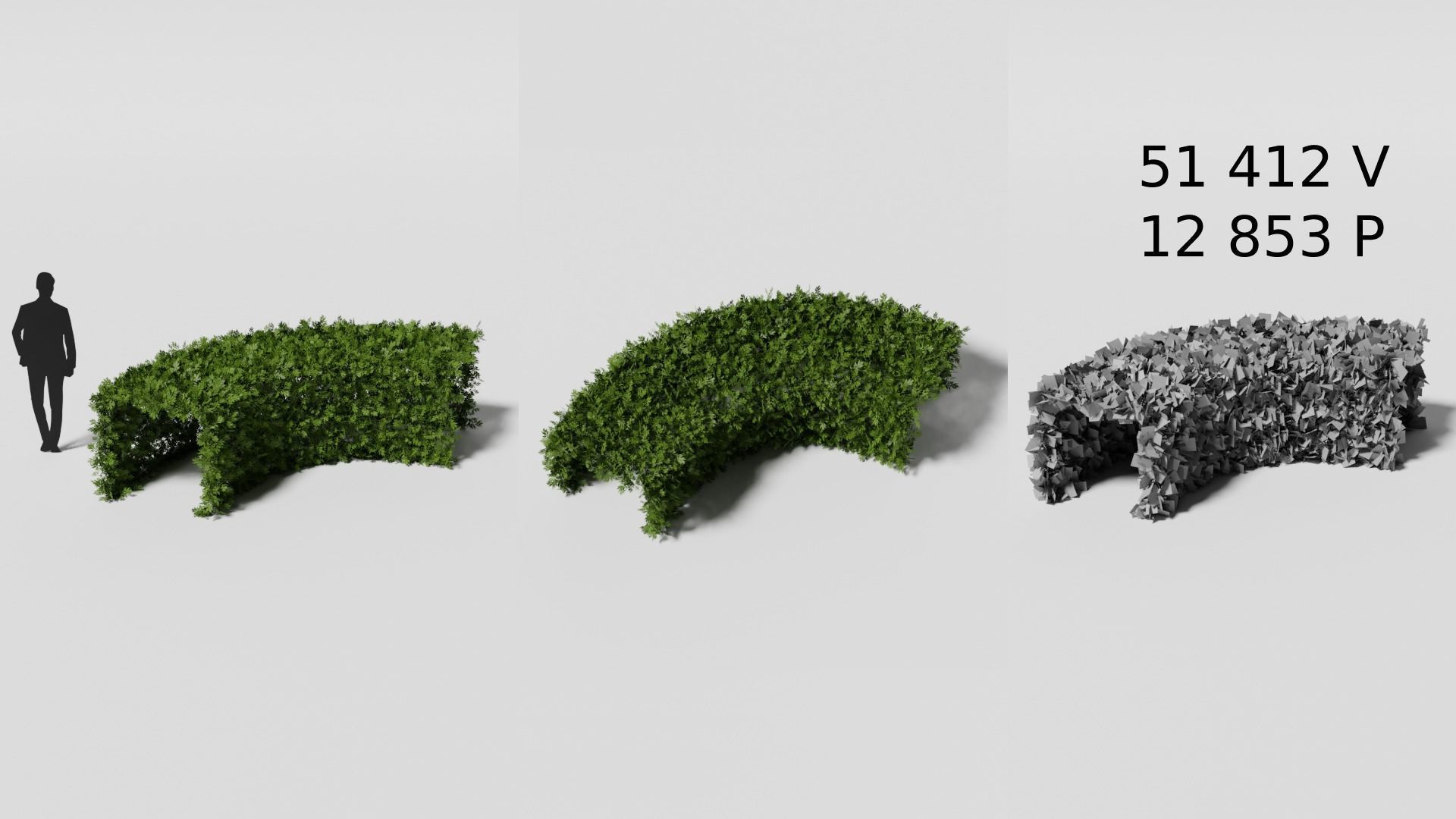 Garden boxwood cubic set v2 Low-poly 3D model_7