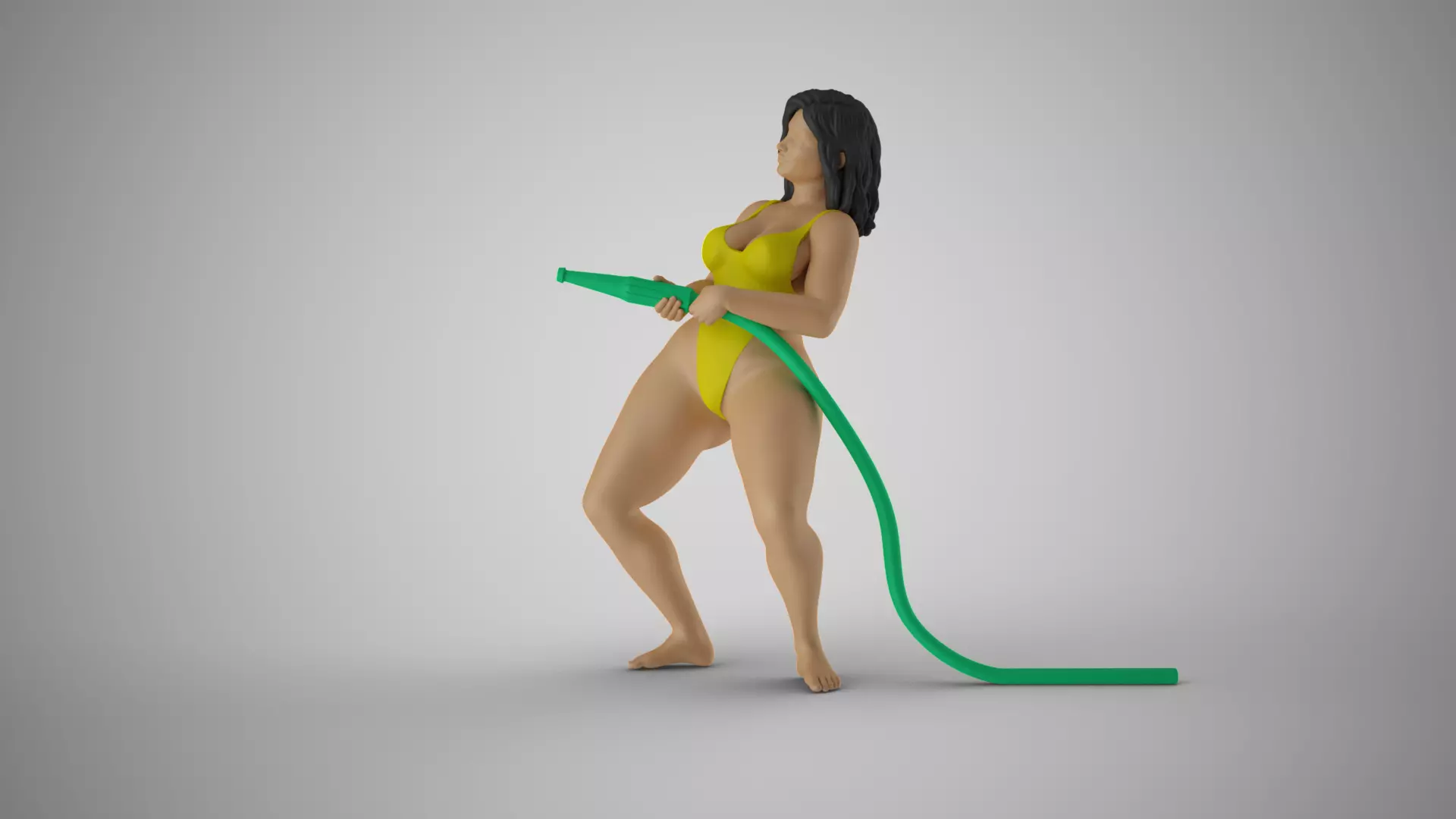 Girl Playing with Water 3D print model