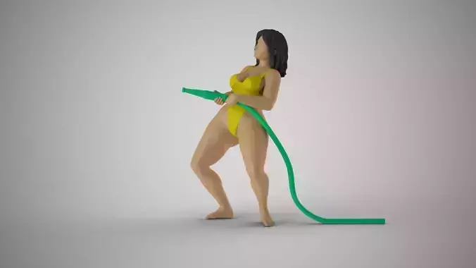 Girl Playing with Water