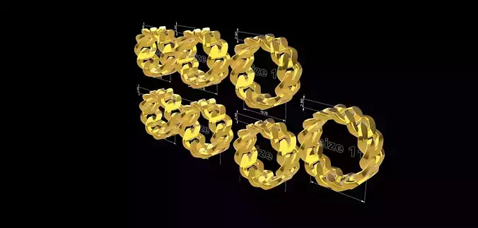 cuban link ring collection num 2