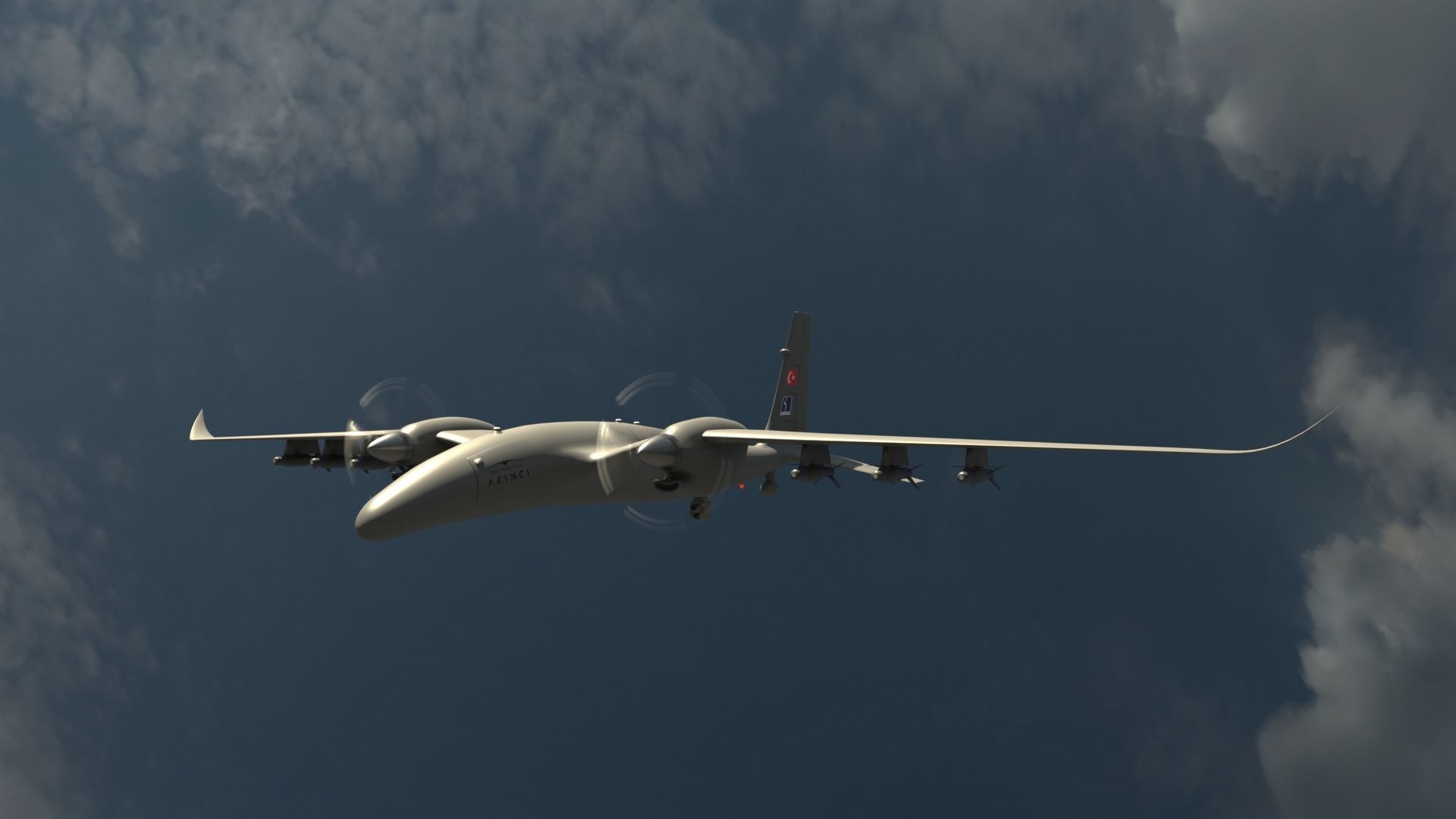 AKINCI Tiha - BAYRAKTAR UAV 3D - low poly model Low-poly 3D model_3