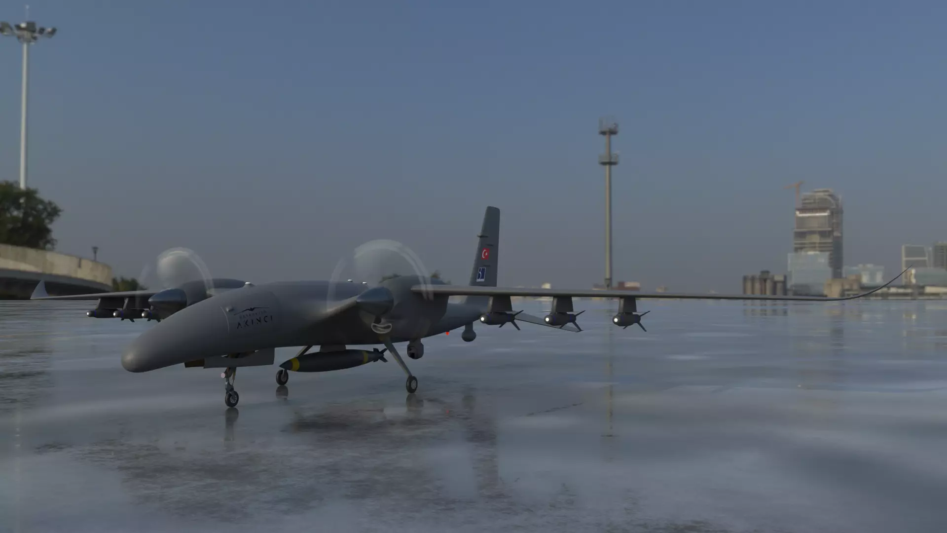 AKINCI Tiha - BAYRAKTAR UAV 3D - low poly model Low-poly 3D model_0