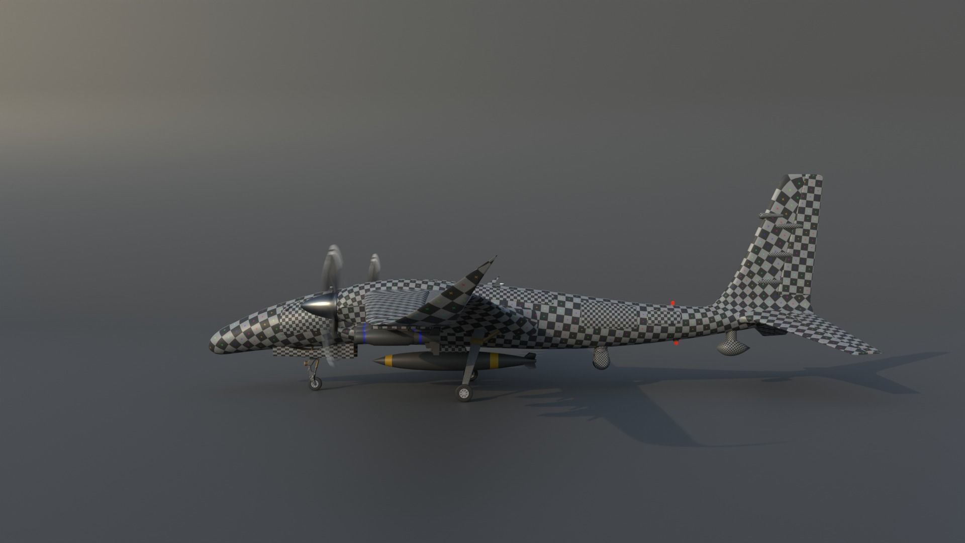 AKINCI Tiha - BAYRAKTAR UAV 3D - low poly model Low-poly 3D model_7