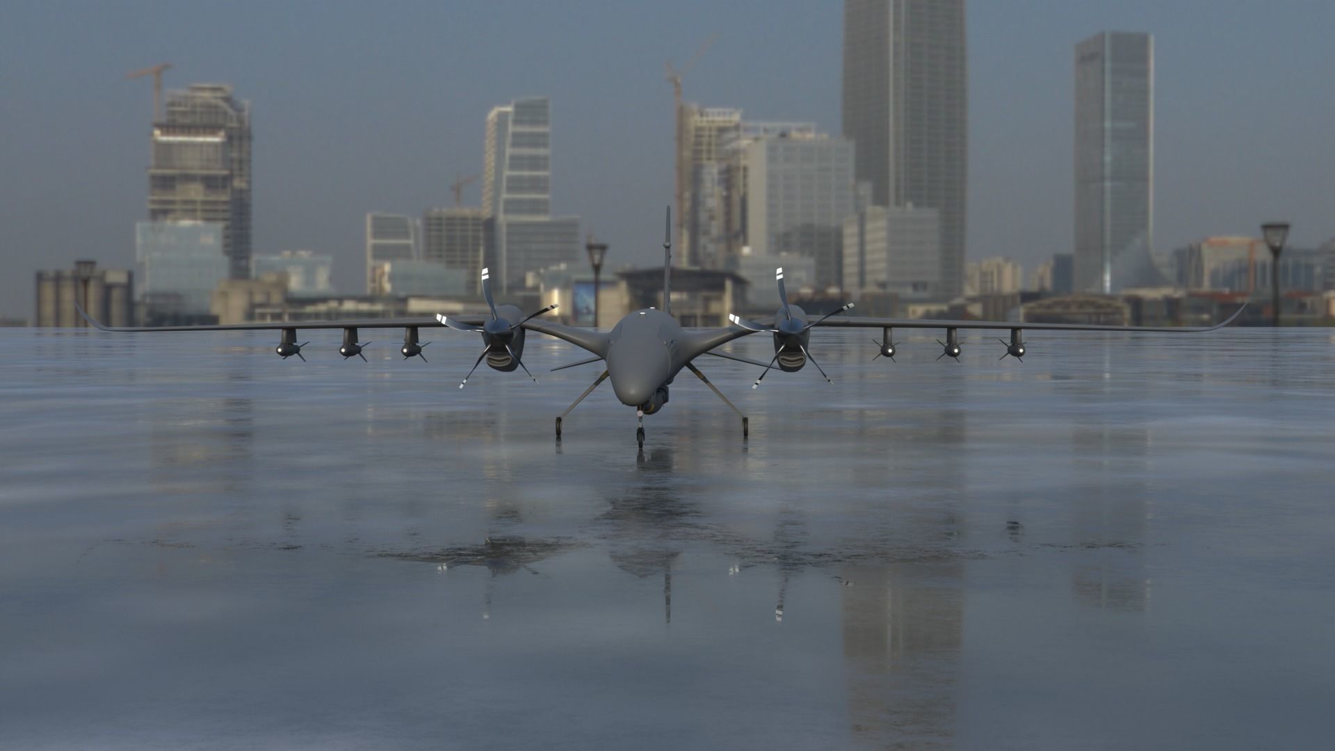 AKINCI Tiha - BAYRAKTAR UAV 3D - low poly model Low-poly 3D model_4