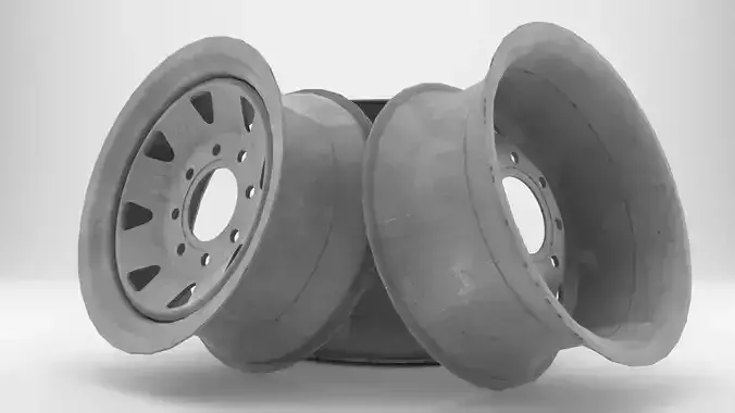 8 LUG TRAILER RIM Low-poly 3D model