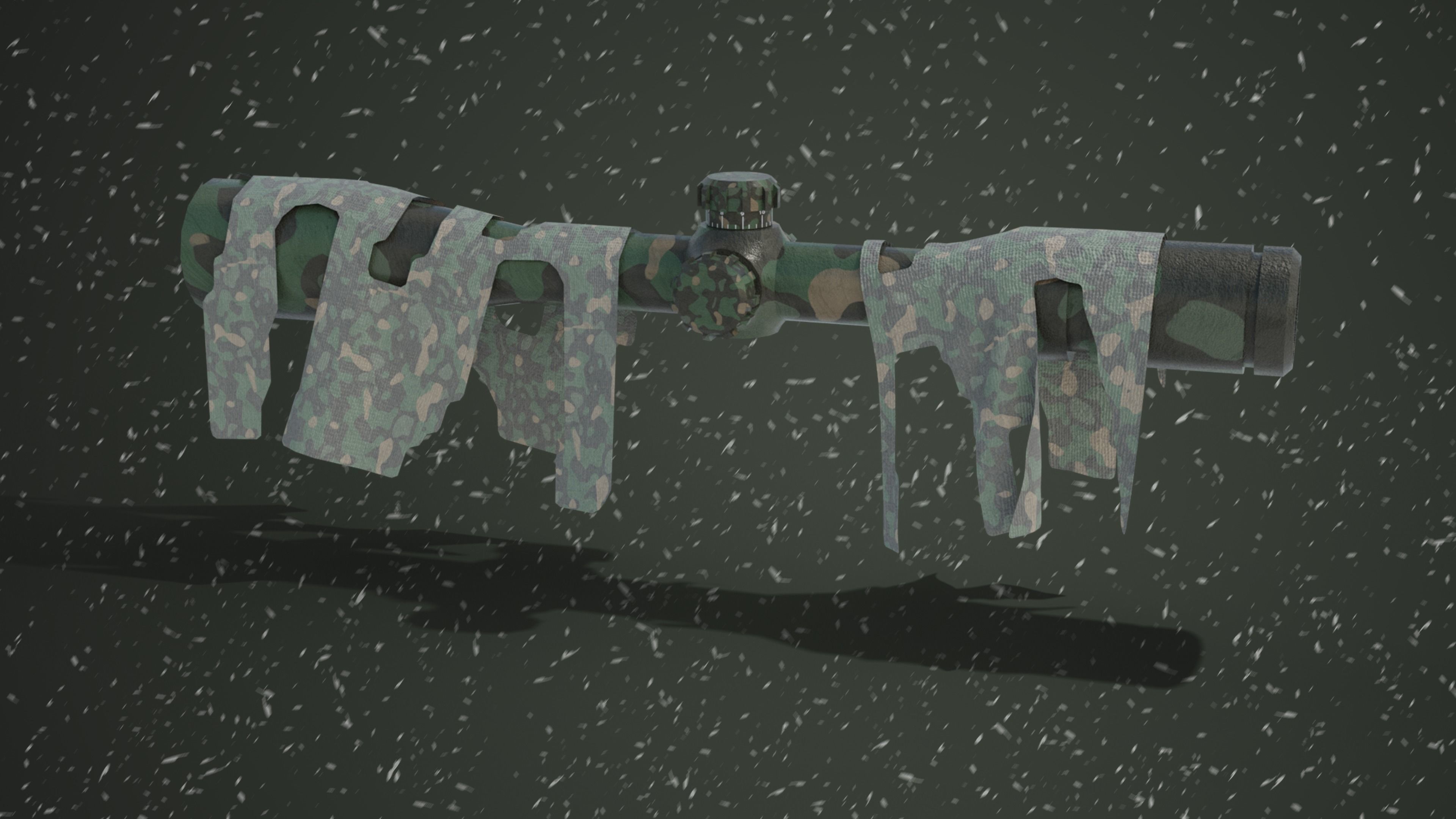 Tactical Sniper Scope Low-poly 3D model_2