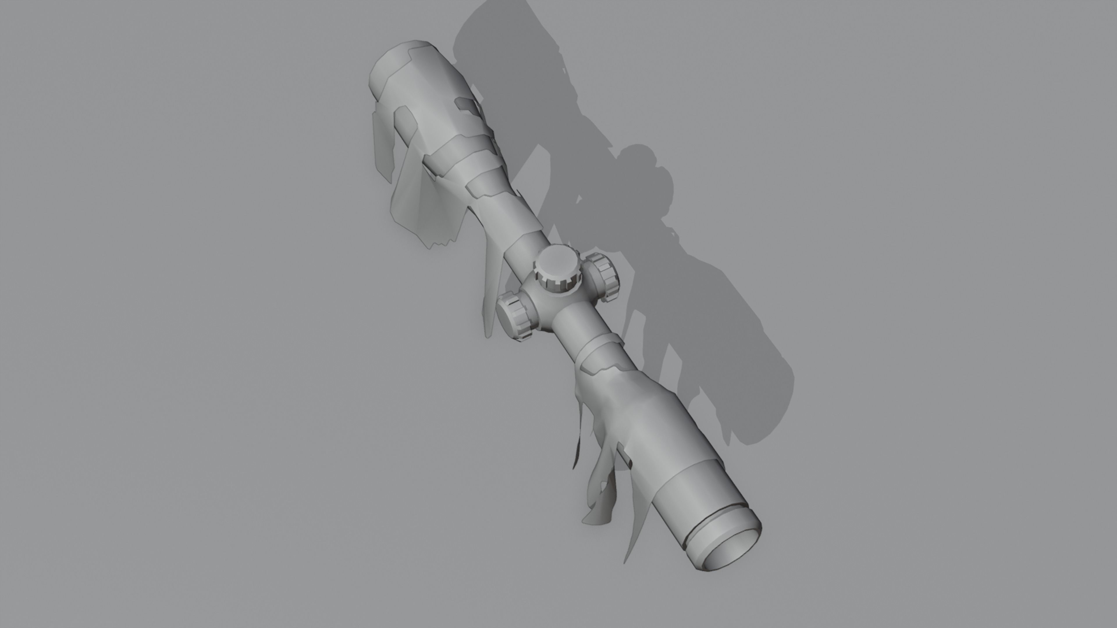 Tactical Sniper Scope Low-poly 3D model_10