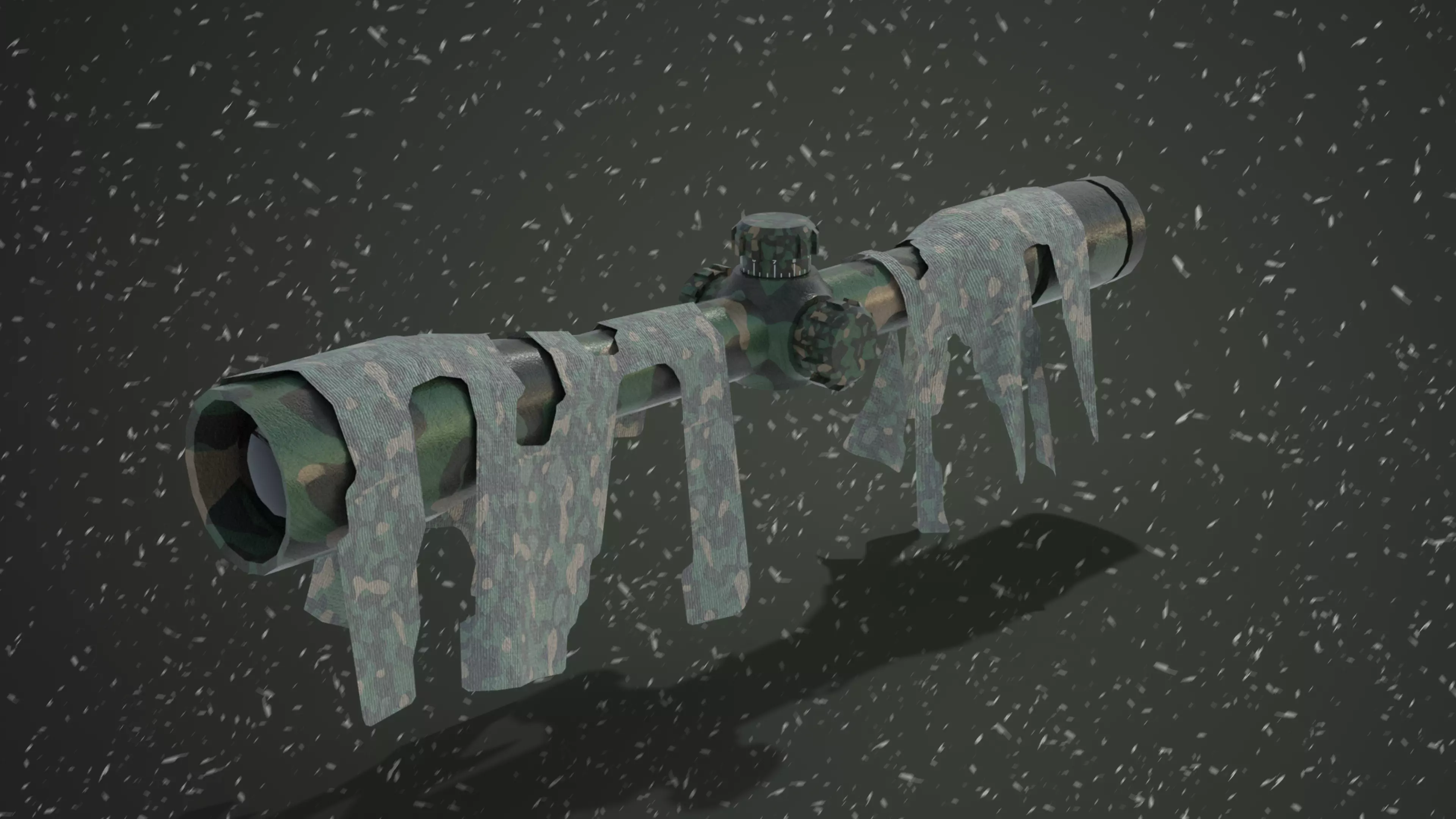 Tactical Sniper Scope Low-poly 3D model_0