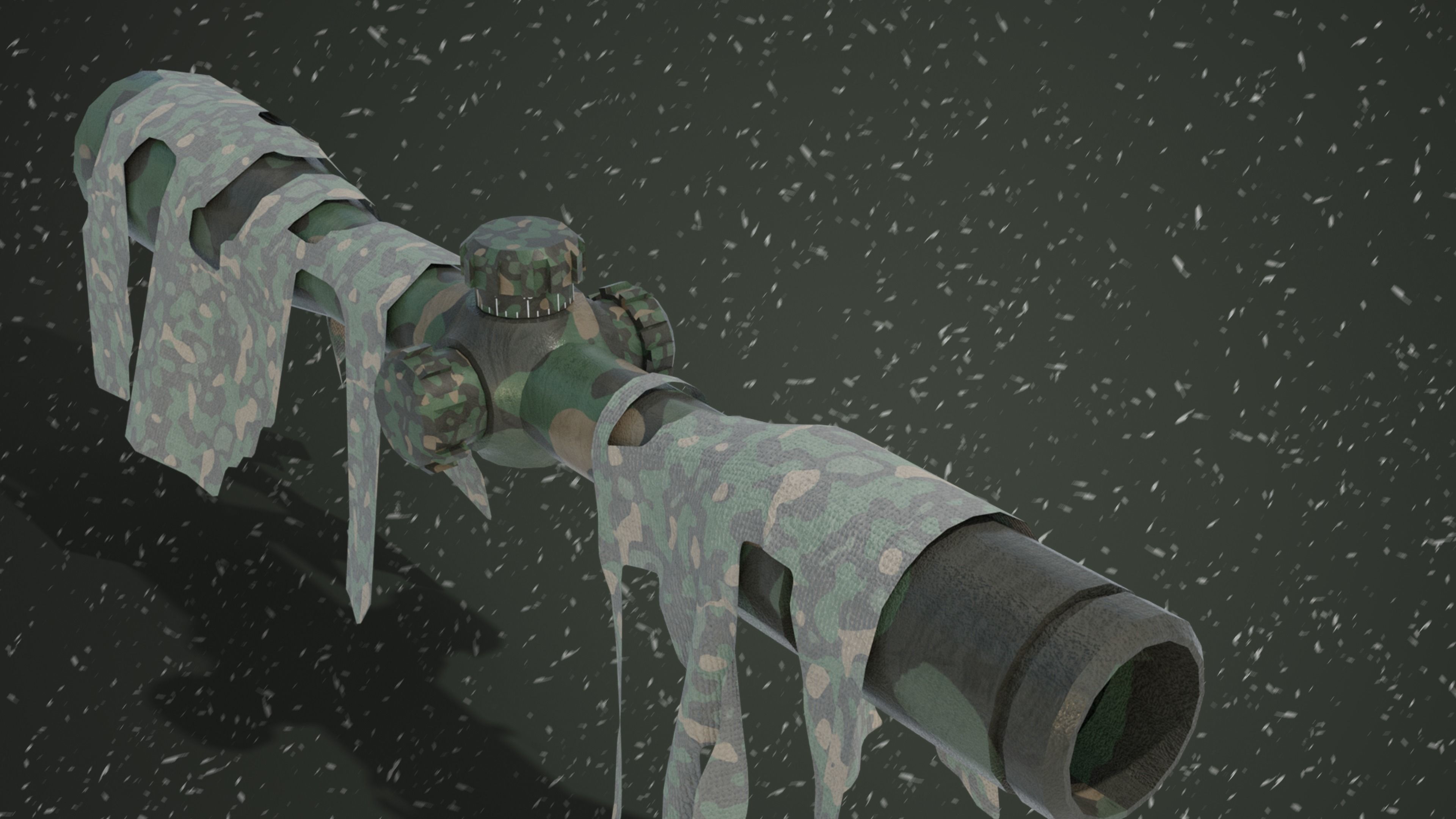 Tactical Sniper Scope Low-poly 3D model_3