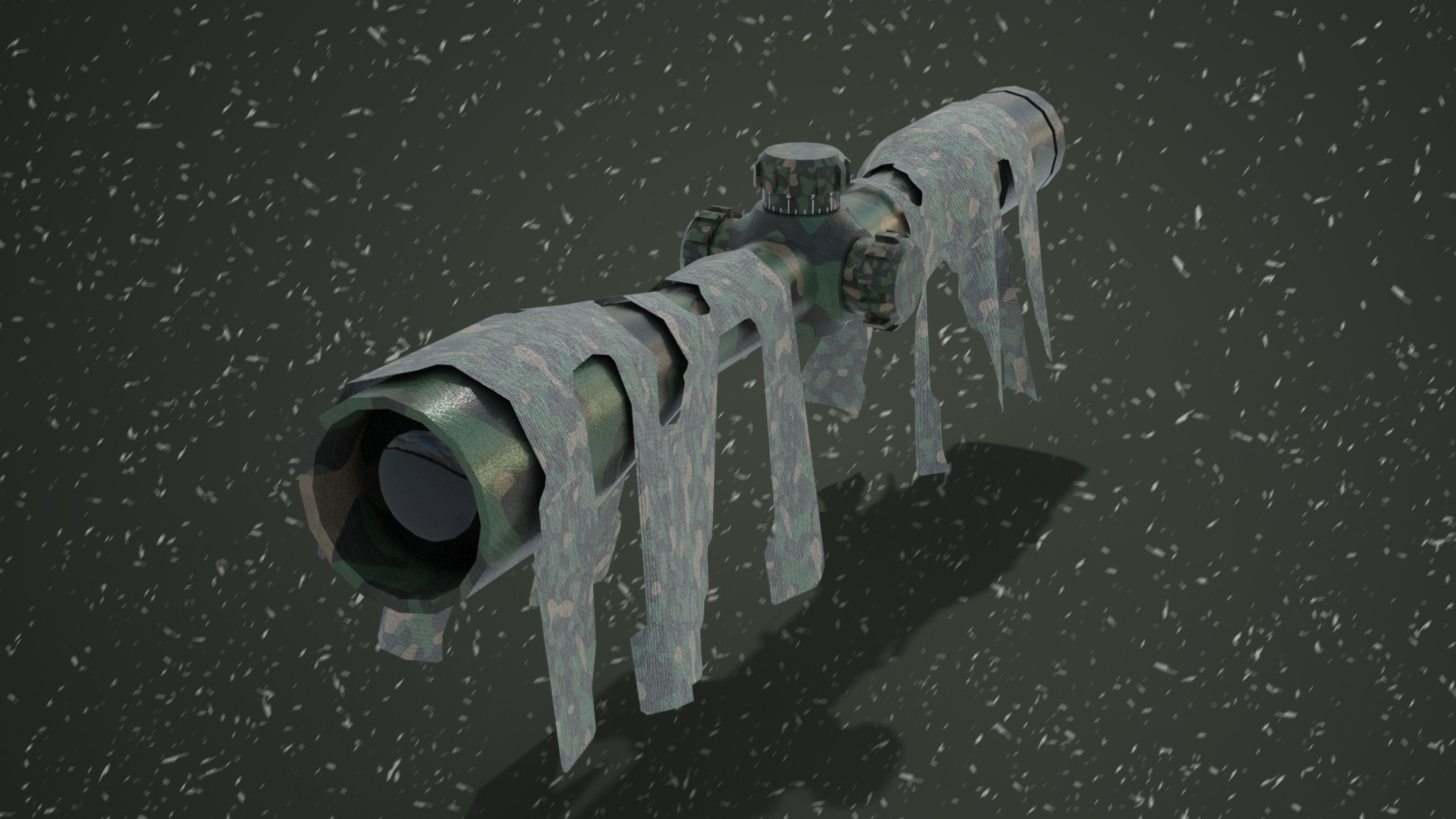 Tactical Sniper Scope Low-poly 3D model_1