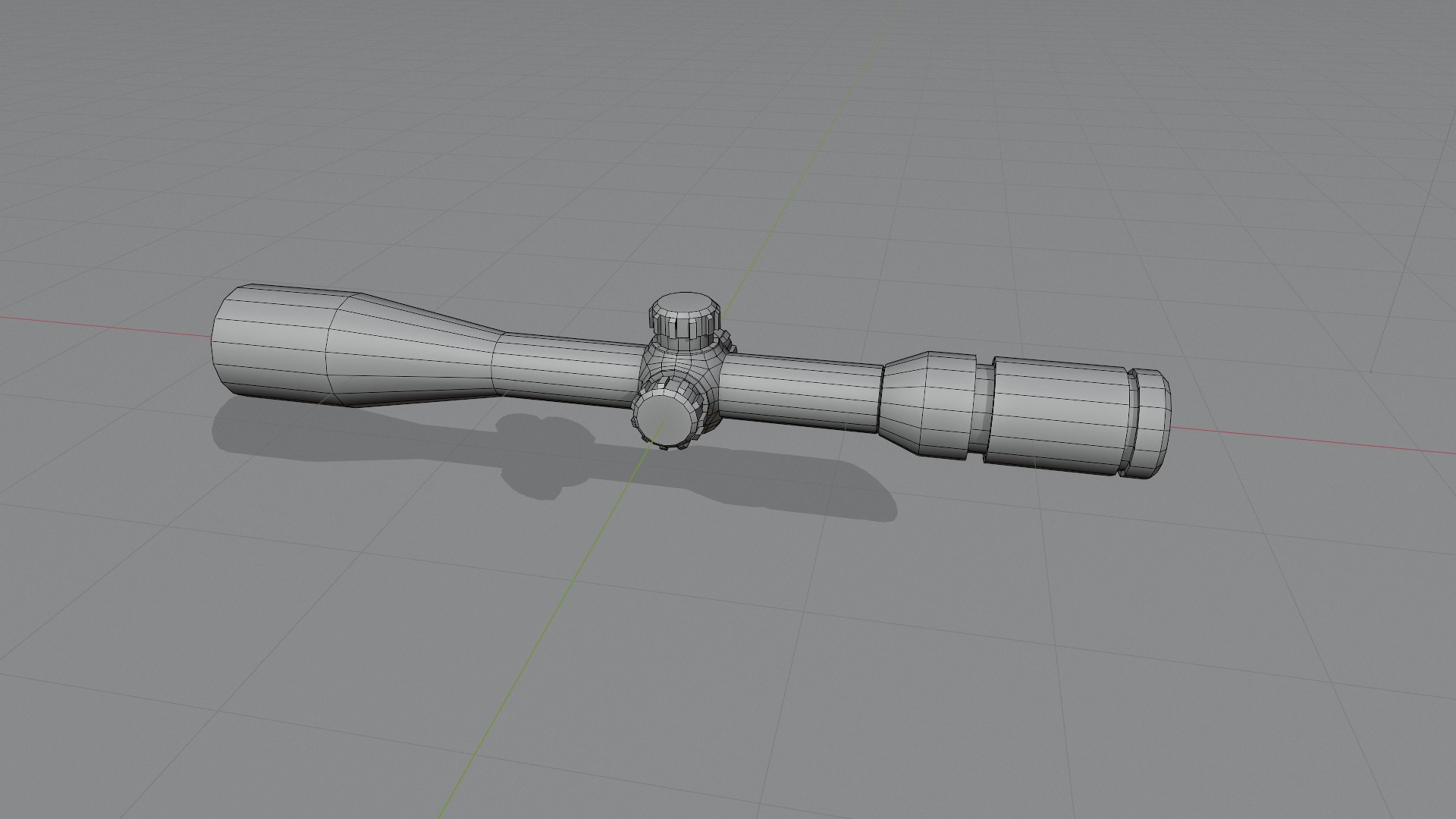 Tactical Sniper Scope Low-poly 3D model_6