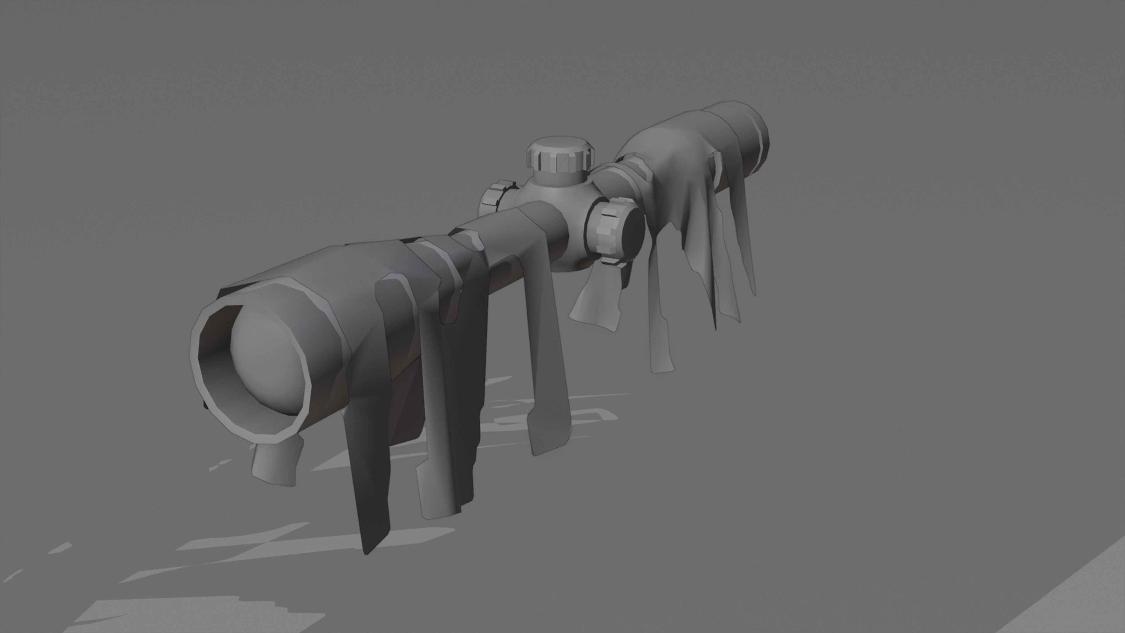 Tactical Sniper Scope Low-poly 3D model_7