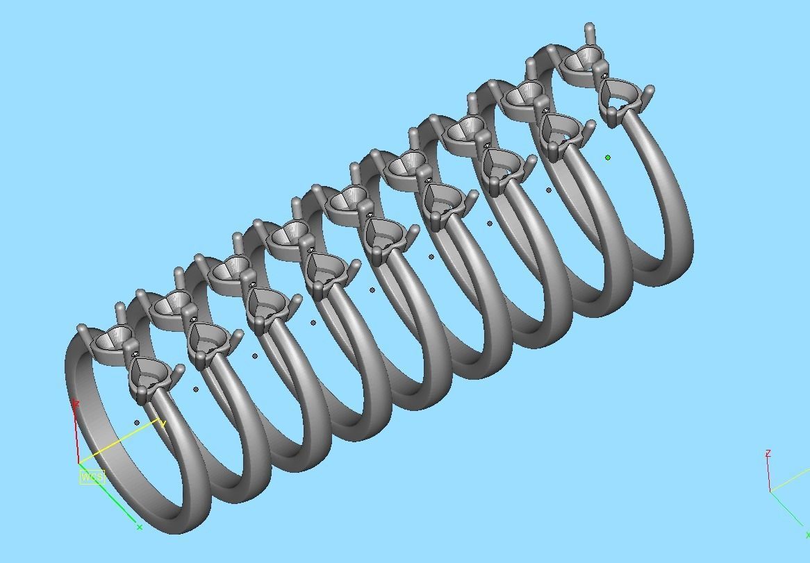 Bow Knot Ring Heart 4x4 Stone Two Hearts Ring 3dmodel 3D print model_15