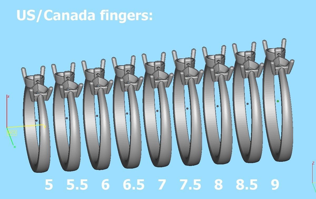 Bow Knot Ring Heart 4x4 Stone Two Hearts Ring 3dmodel 3D print model_17