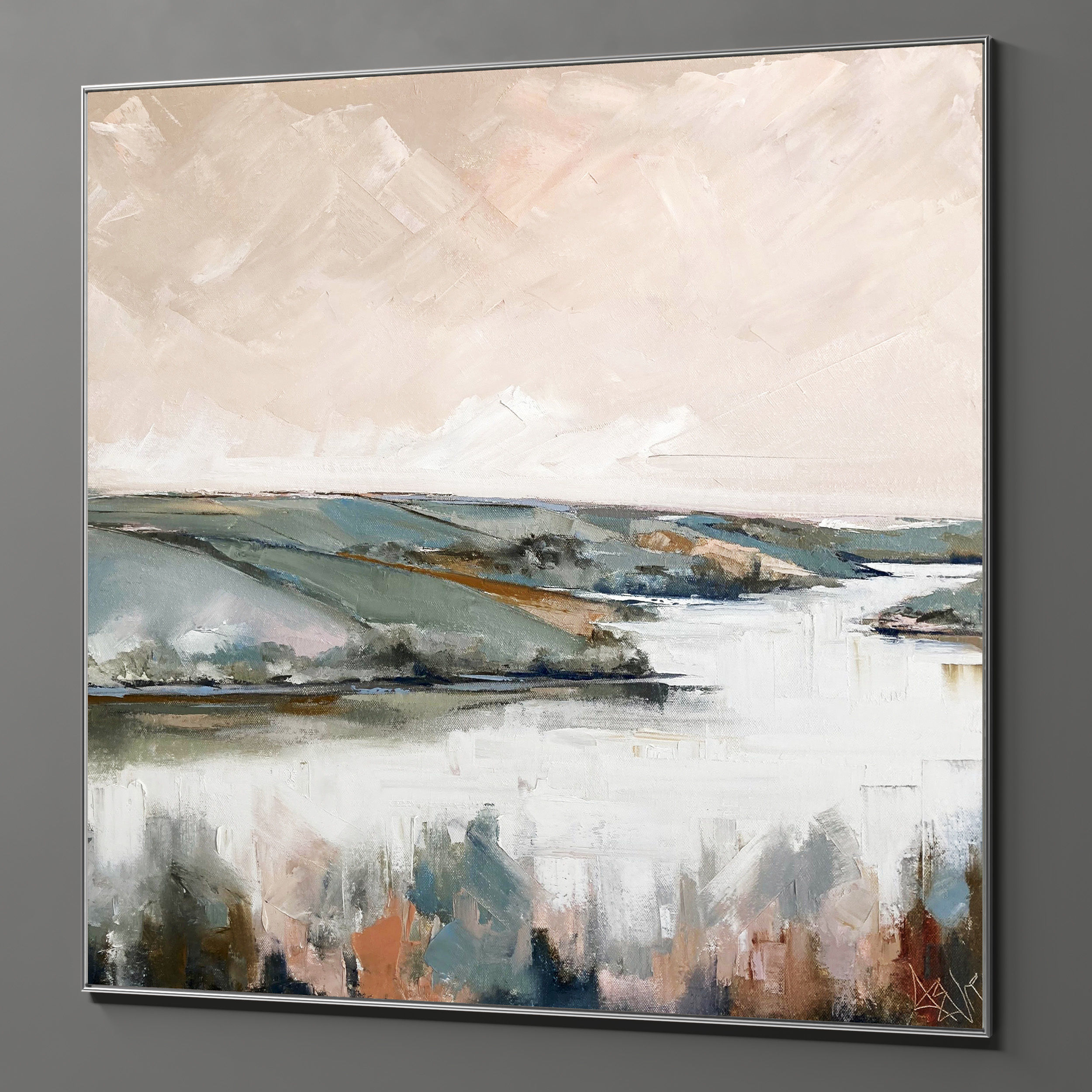 Plaster two square photo frames 05 Low-poly 3D model_4