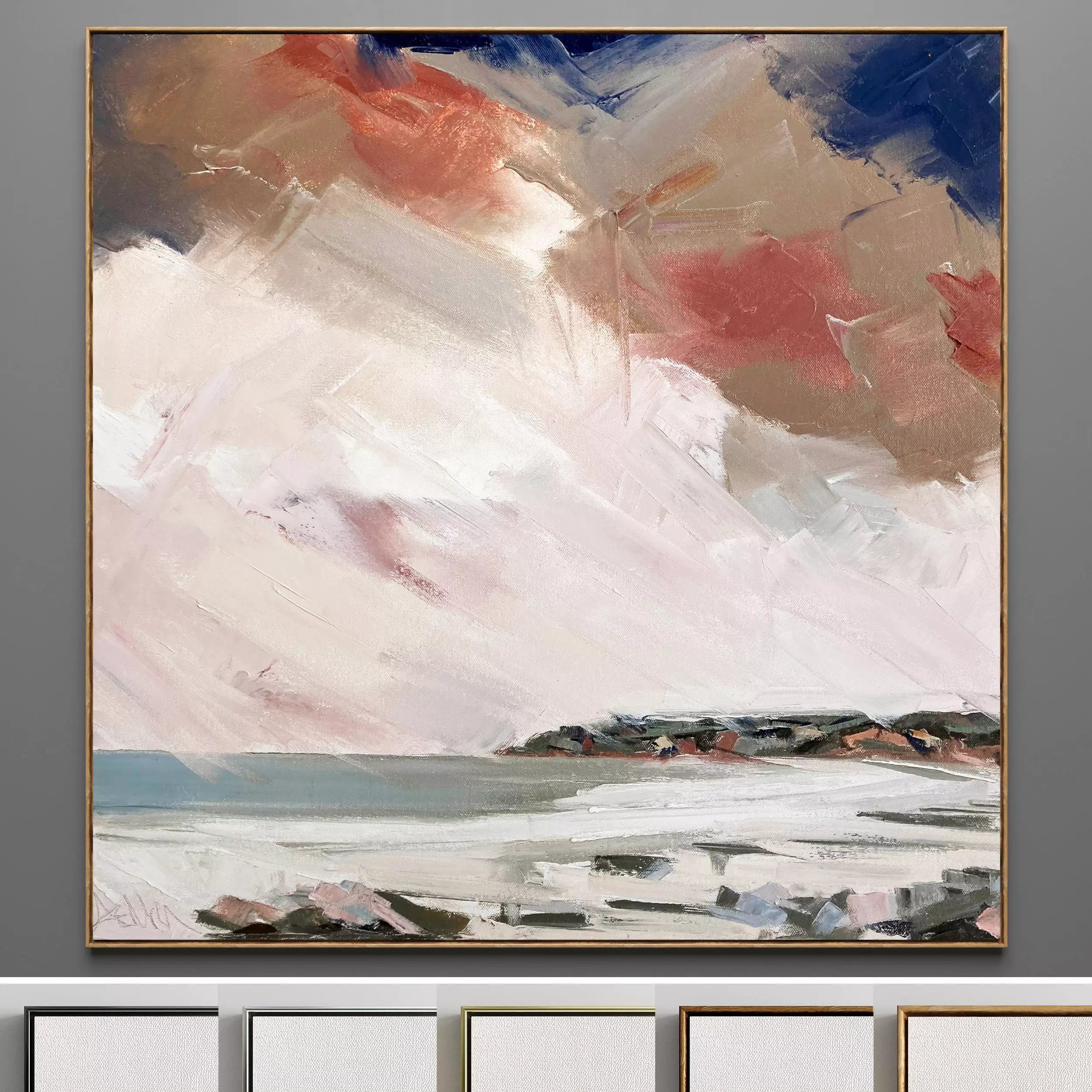 Plaster two square photo frames 05 Low-poly 3D model_0