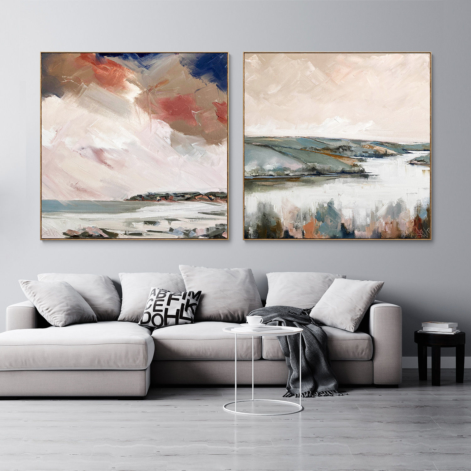 Plaster two square photo frames 05 Low-poly 3D model_2