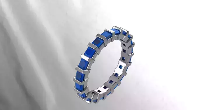 Anello con pietre quadro  3D print model