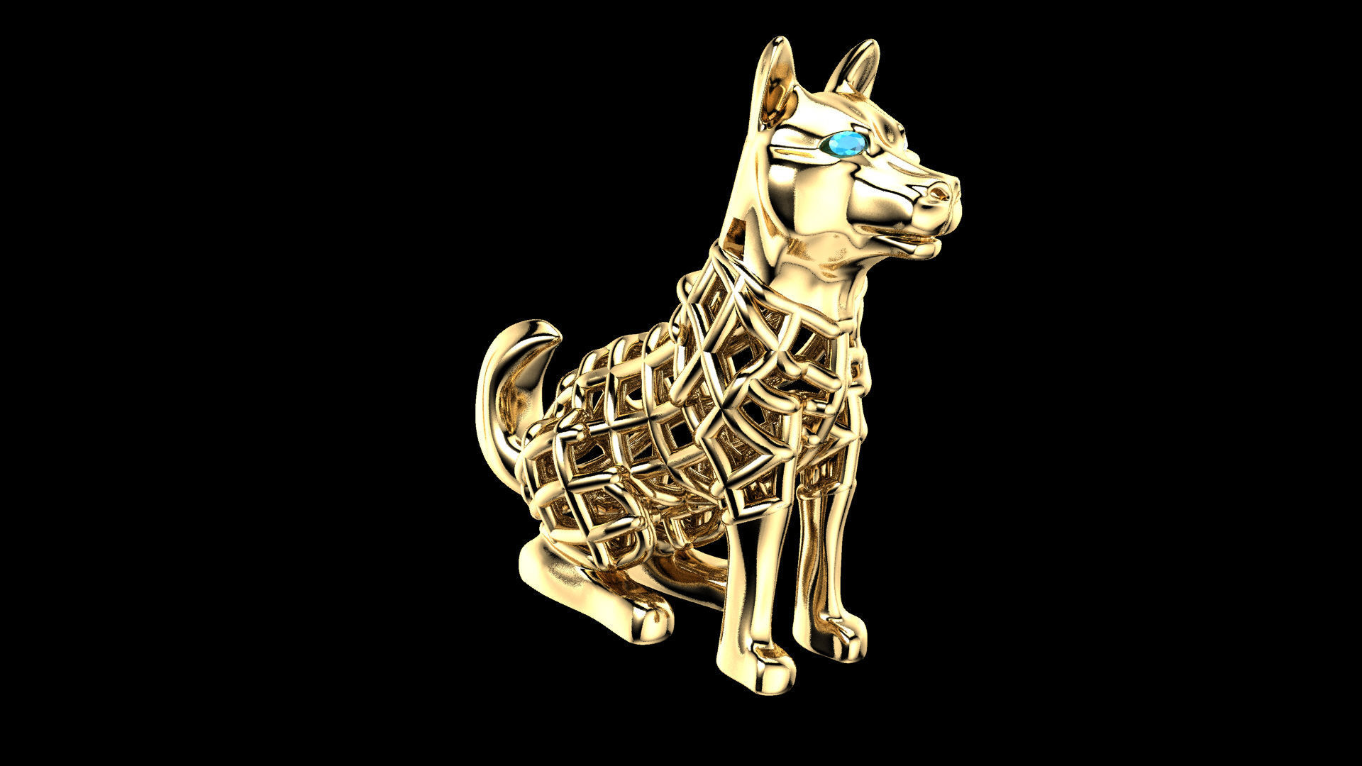 Ciondolo Dog 3D print model_1