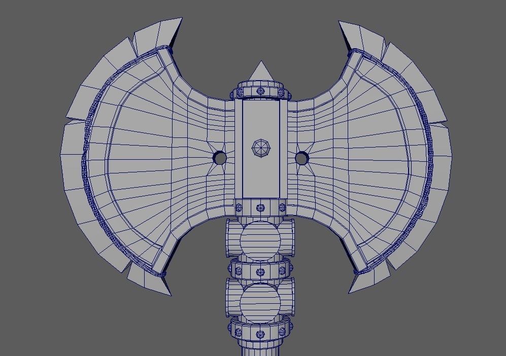 Game Ready Dwarf Axe Free low-poly 3D model_3