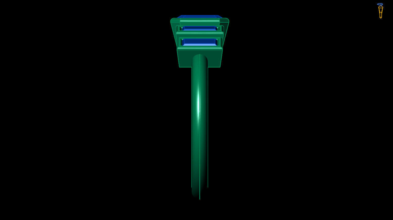 baguette ring - baguette diamond ring  - baguette emerald ring  3D print model_11