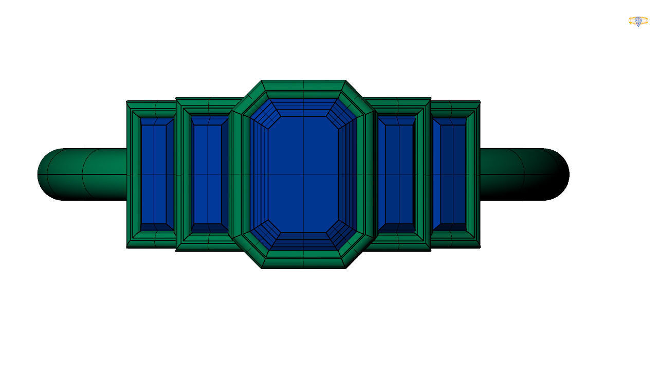 baguette ring - baguette diamond ring  - baguette emerald ring  3D print model_13
