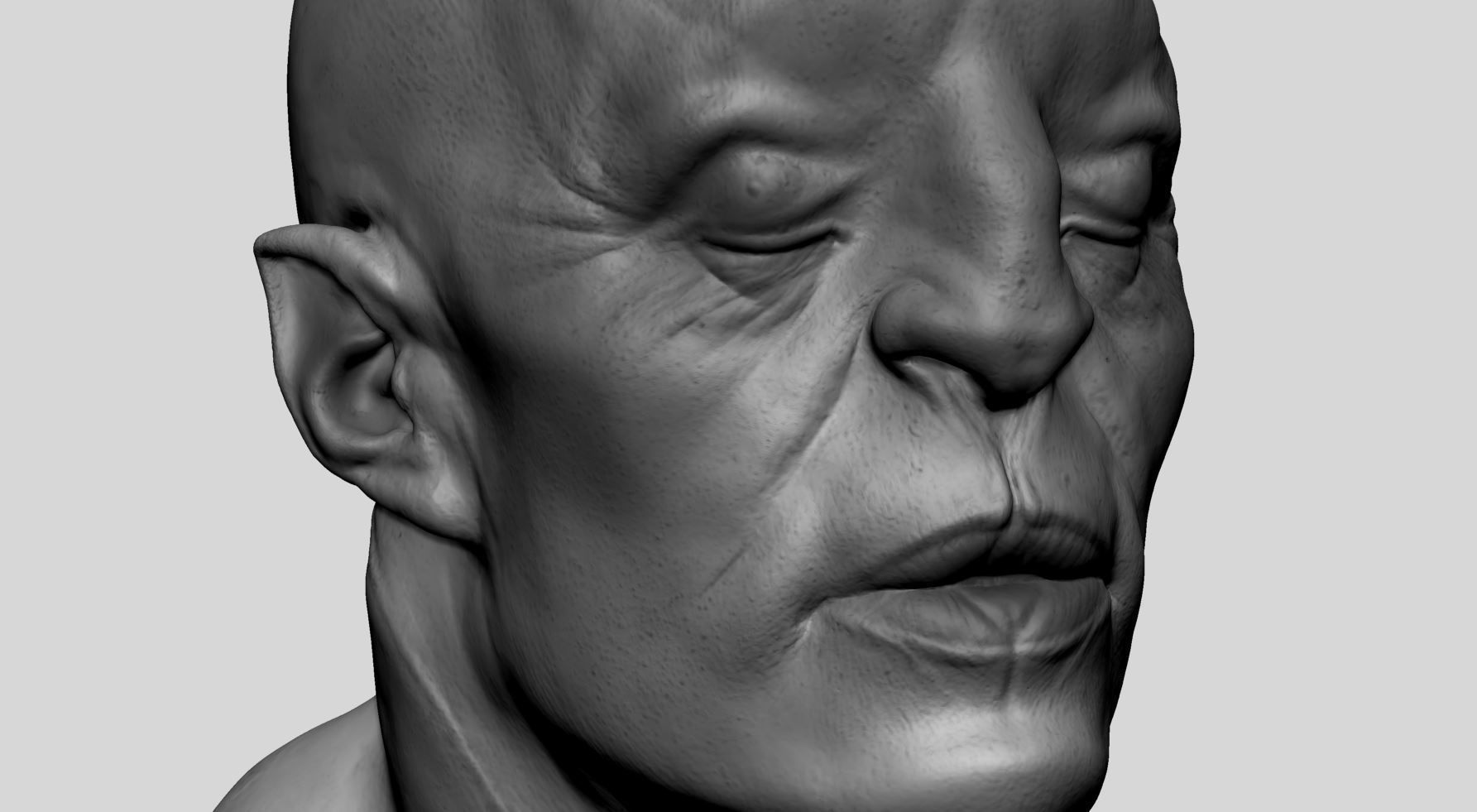 Fantasy Creature Head v11 3D model_8