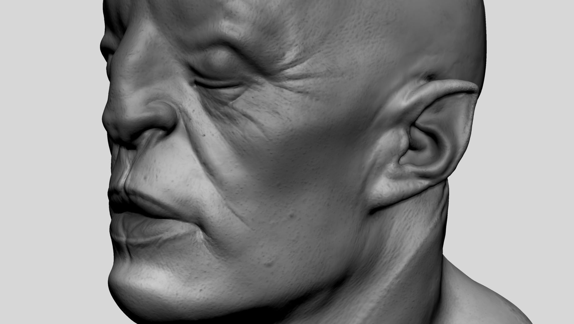 Fantasy Creature Head v11 3D model_9