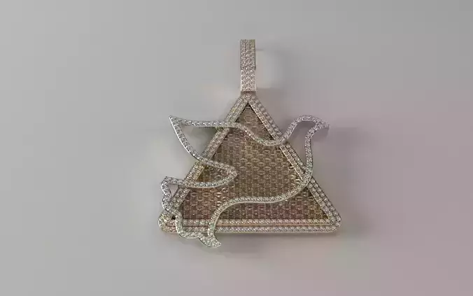 Dove of Peace Baguette Diamond Pendant