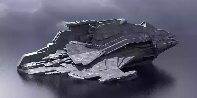 Sci-Fi Stealth Ship crashed 2
