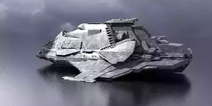 Sci-Fi Stealth Battleship Ruin