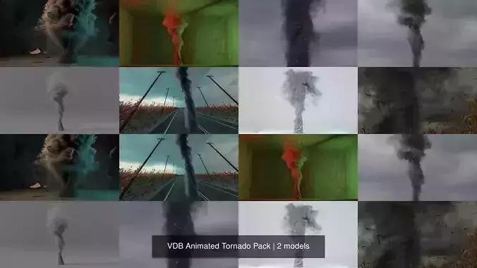 VDB Animated Tornado Pack 3D Model Collection