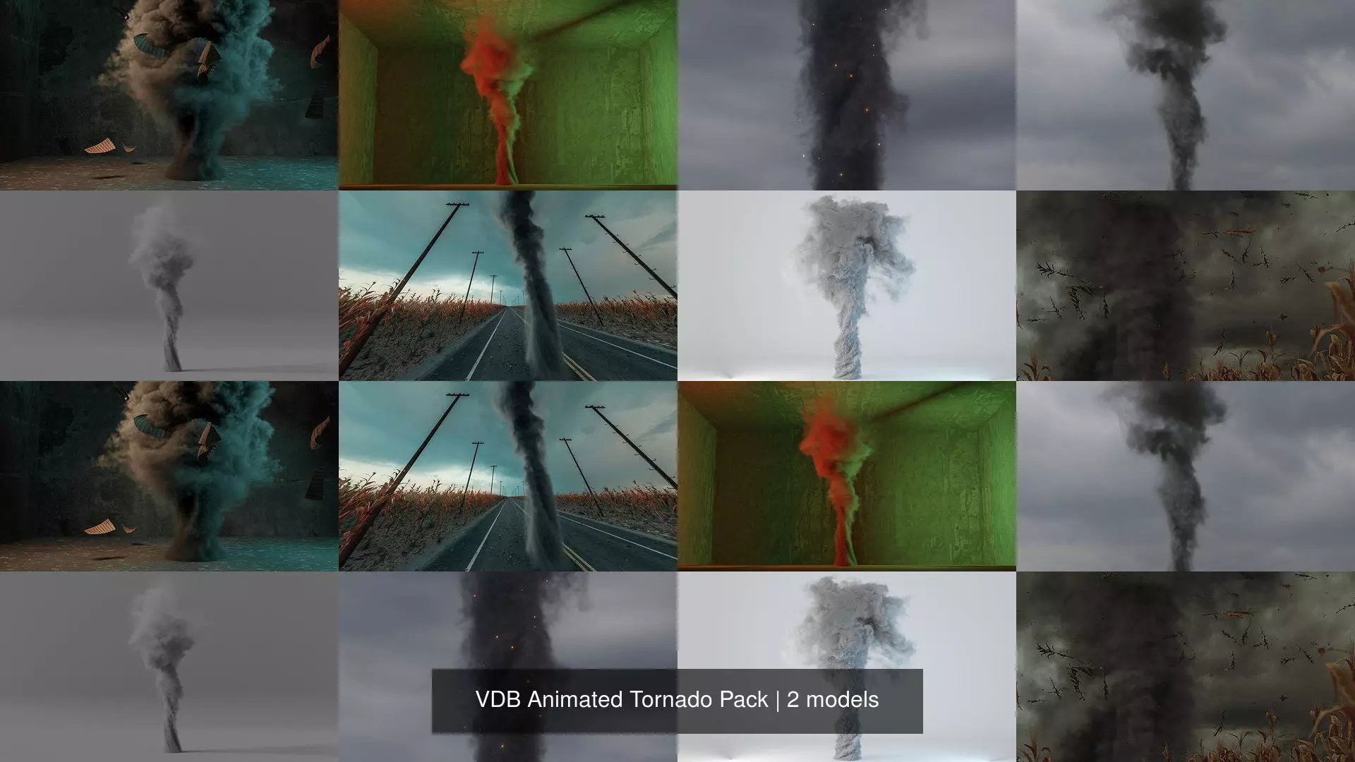VDB Animated Tornado Pack 3D Model Collection_0