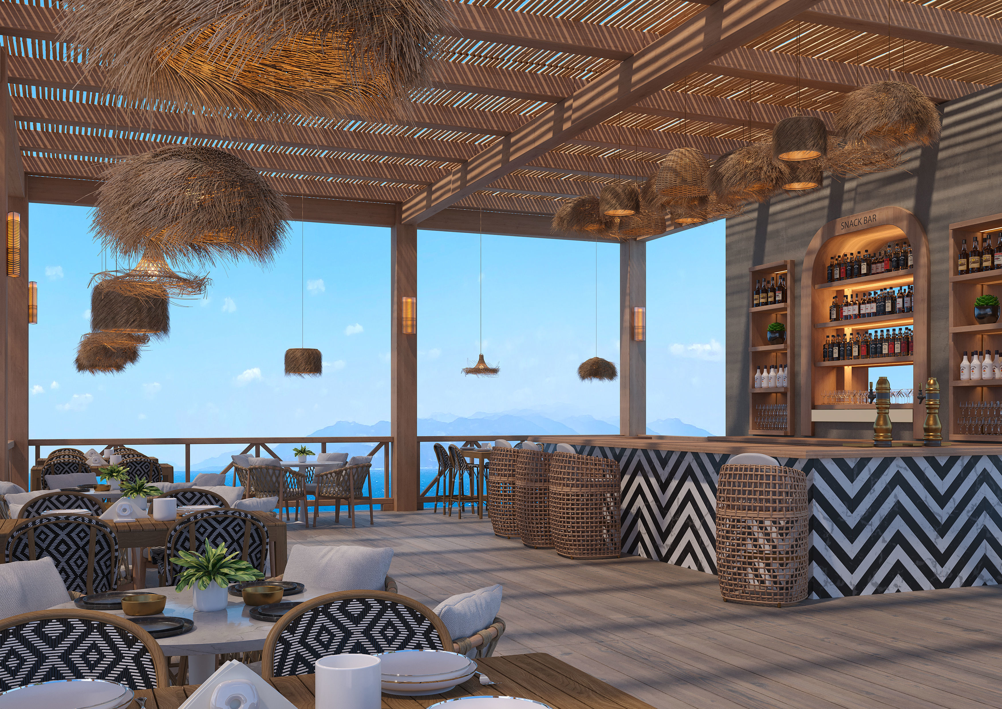 Beach Sea Side Snack Bar Restaurant - SCENE  3D model_5