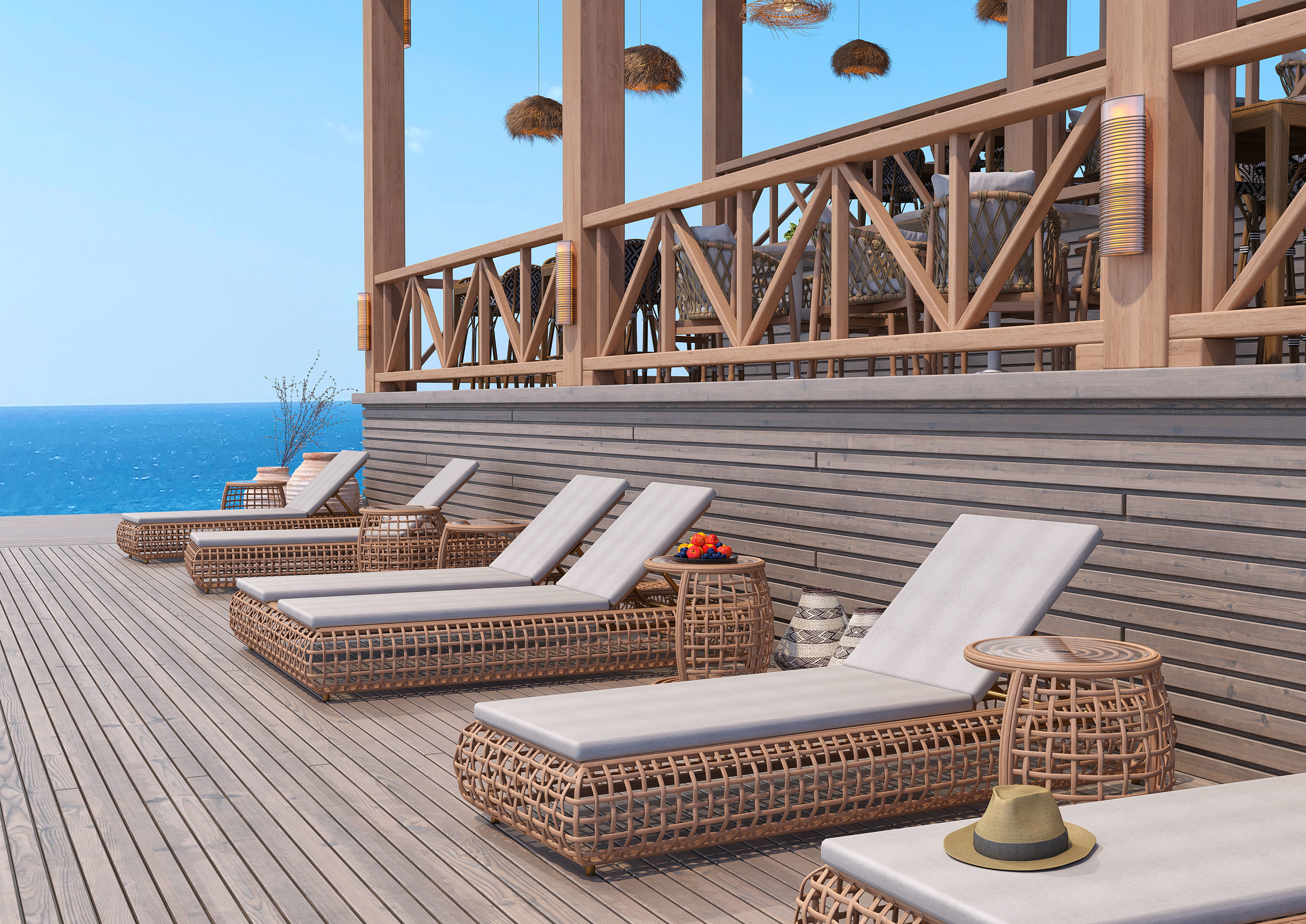 Beach Sea Side Snack Bar Restaurant - SCENE  3D model_1