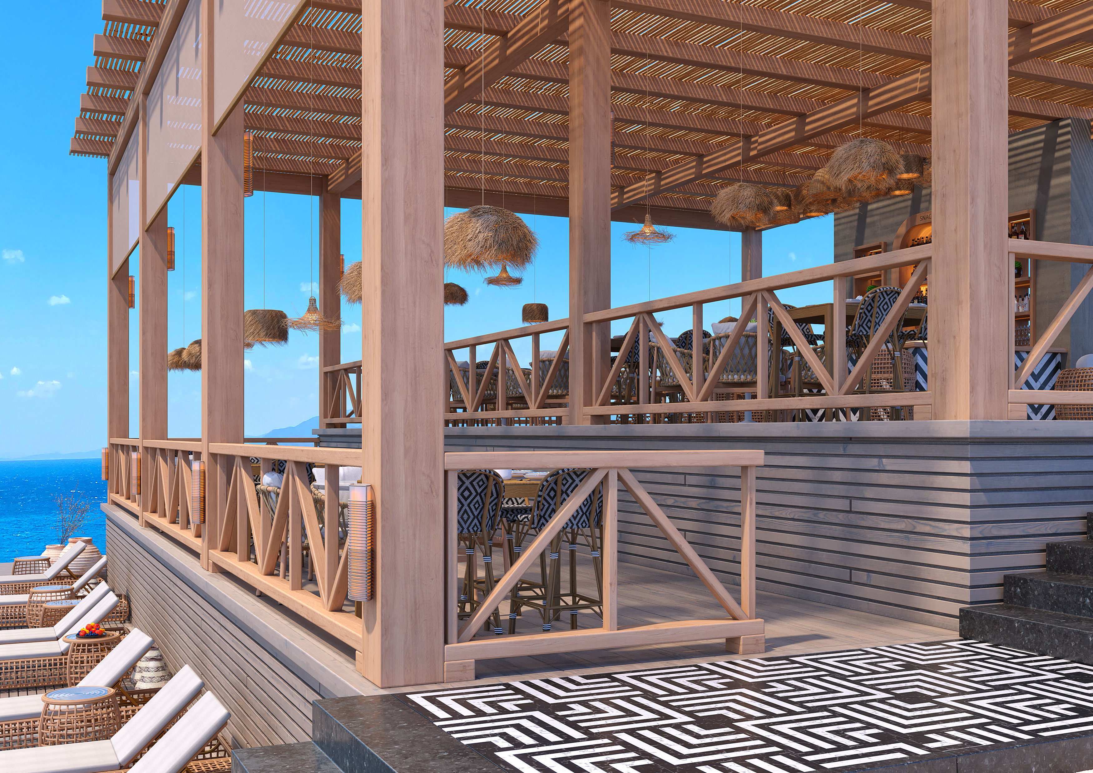 Beach Sea Side Snack Bar Restaurant - SCENE  3D model_3