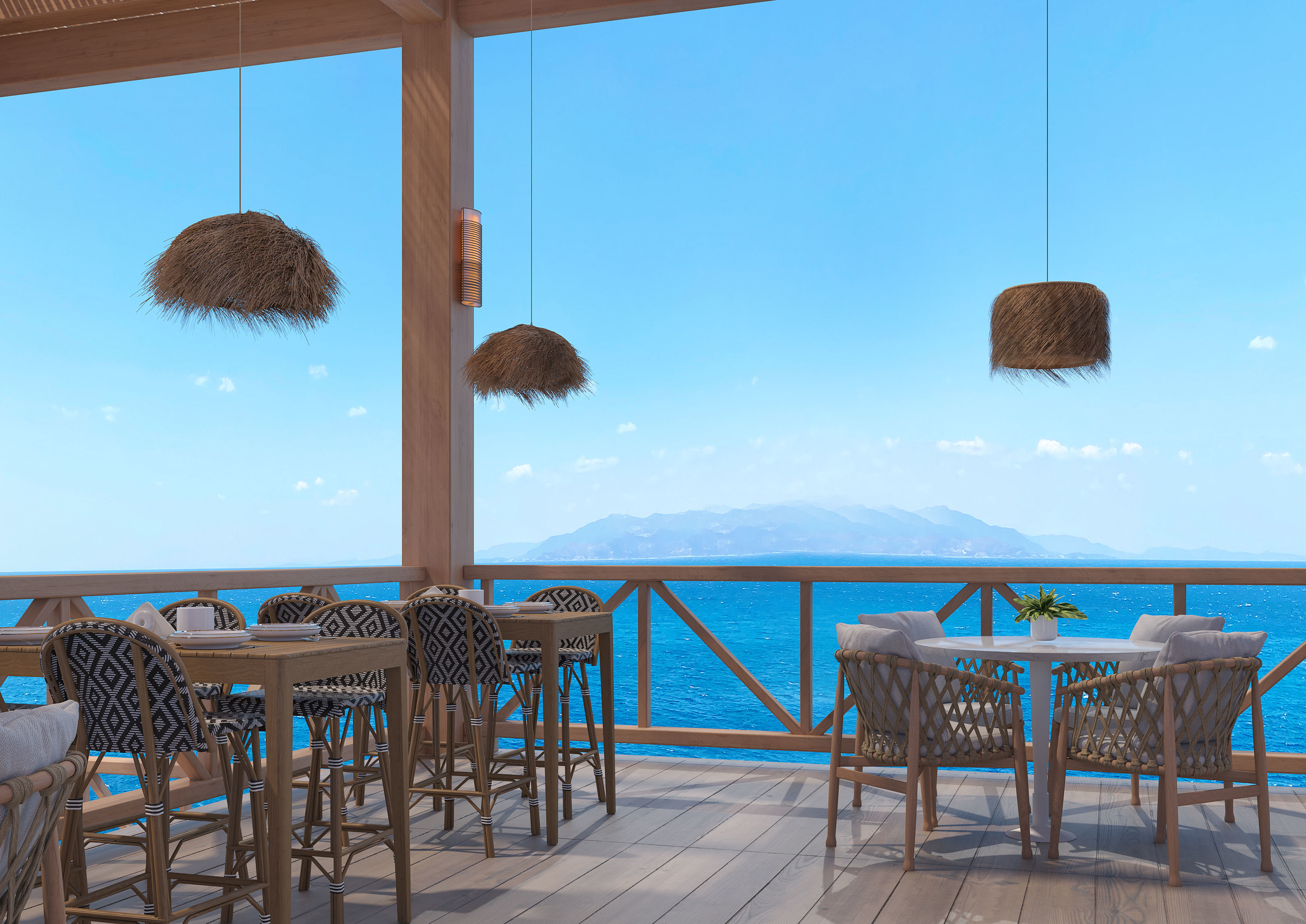 Beach Sea Side Snack Bar Restaurant - SCENE  3D model_8