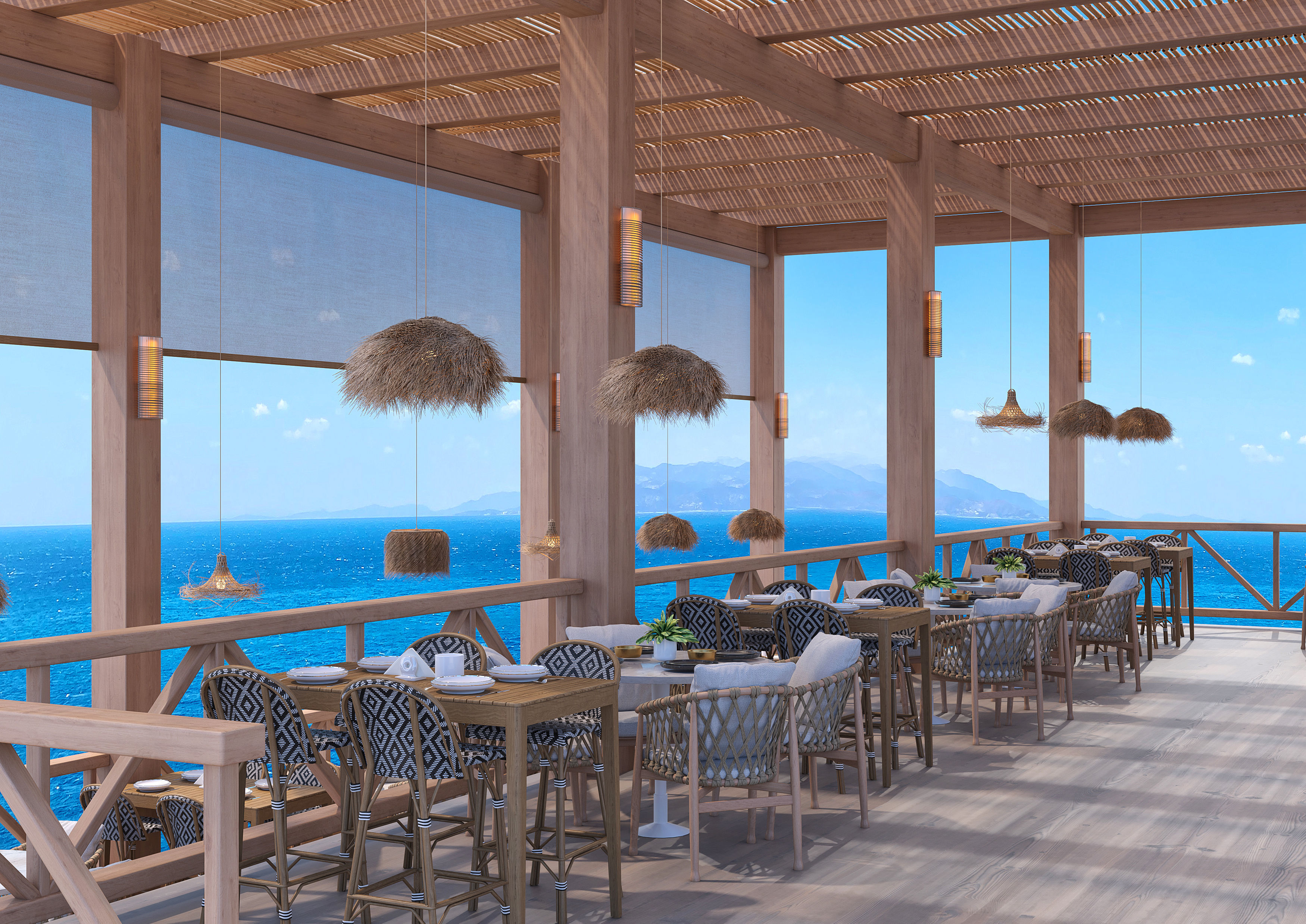 Beach Sea Side Snack Bar Restaurant - SCENE  3D model_9
